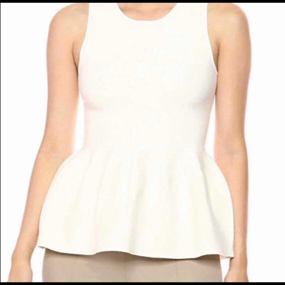 THEORY NWT Shaped Peplum Wool Knit Shell Top